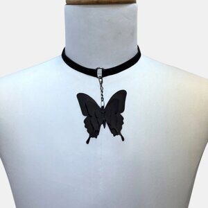 Leather Butterfly Choker by Chenet L'rence